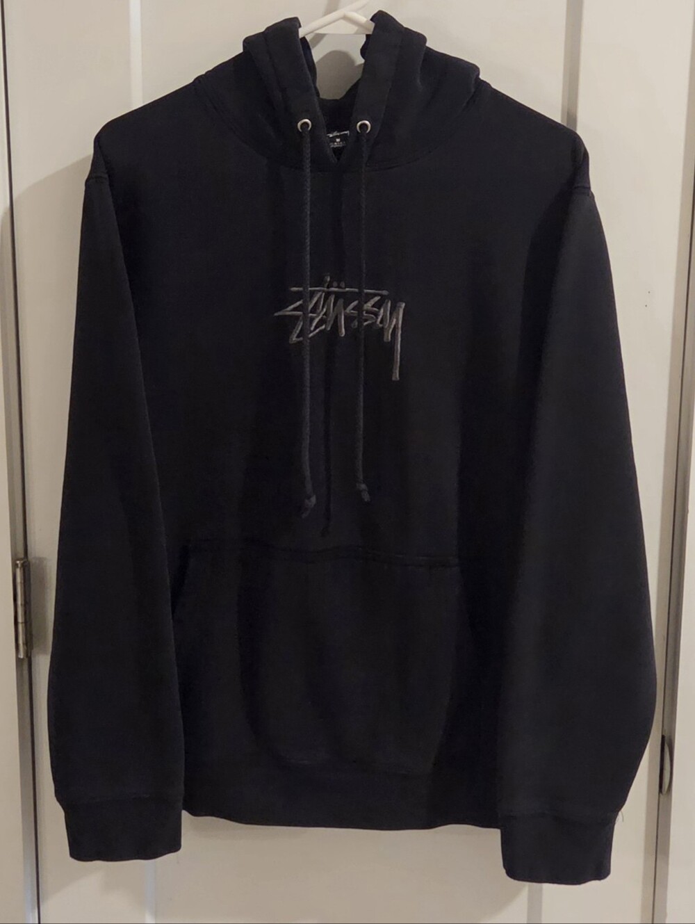 Stussy Black Hoodie with Script Logo